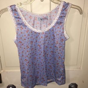 Light Blue Floral Bulldog (UO) Tank Top XS/S
